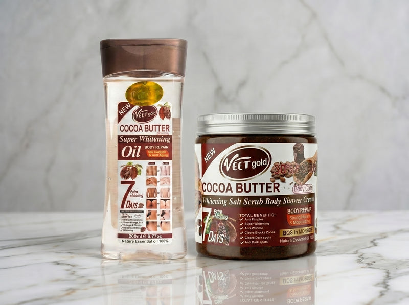 Duo Gommant Hydratant – Gommage + Huile Cocoa Butter